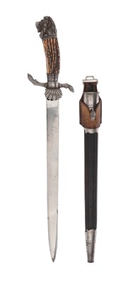 Lot 93 - BAVARIAN IRON HUNTING HIRSCHFÄNGER