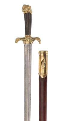Lot 50 - FRENCH DAMASCUS BLADE HUNTING SWORD, BY F.X. BISCH, DATED 1824