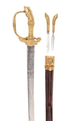 Lot 40 - A ROCOCCO PANDUR HUNTING SWORD, JAGDPLAUTE.