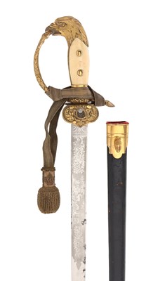 Lot 74 - AN IMPERIAL HUNTING KNIFE ("HIRSCHFÄNGER") FOR AN OBERFORST-RAT, PREUSSEN.