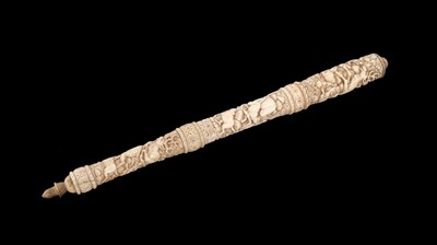 Lot 37 - A 19TH CENTURY GERMAN BONE HUNTING BATON