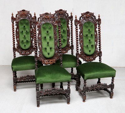 Lot 25 - FOUR FRENCH BARLEY TWIST CHAIRS