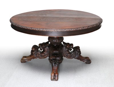 Lot 7 - 19e eeuwse Franse eikenhouten jachttafel