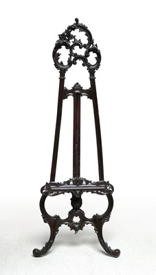 Lot 36 - A ROCOCO STYLE STAINED MAHOGANY EASEL