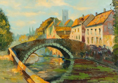Lot 286 - J. M. HENDRIX - Stadsgezicht Brugge