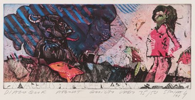 Lot 246 - Sroka Jacek (1957) - Dialoque about Guilty Lady 1984 (Ets Aquatint)