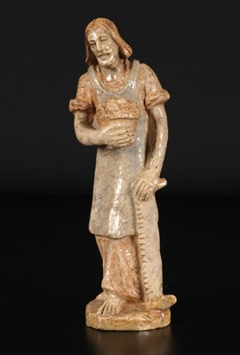 Lot 153 - Geëmailleerd keramisch beeld van Sint Jozef, door Frans Balendong (1911–1998).