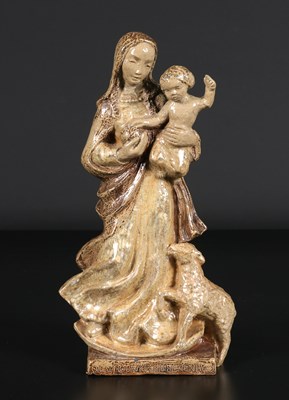 Lot 794 - Glazed Ceramic Figure of the Virgin and Child