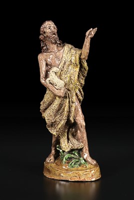 Lot 190 - Glazuurde keramische afbeelding van Johannes de Doper door Frans Tuinstra (1923–2006)