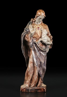 Lot 194 - Glazed Stoneware Figure of the Sacred Heart of Jesus, by St. Joris Terraco Draak