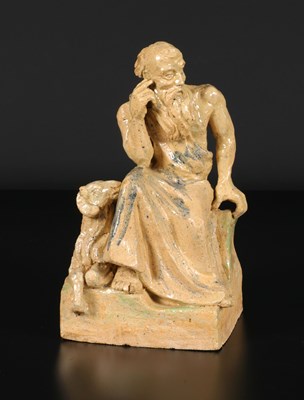 Lot 162 - Keramisch beeld van Sint Petrus met schaap, Rob Stultiens voor C.V. Astra, ca 1950.