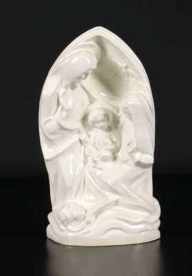 Lot 789 - Glazed Ceramic Figure of the Holy Family, by J.G. Keulen, Signed and Dated 1933
