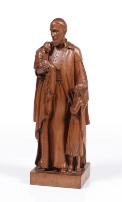 Lot 820 - Carved Wooden Figure of Saint Vincent de Paul with Children, French School