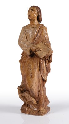 Lot 825 - Polychrome Ceramic Figure of Saint John the Evangelist
