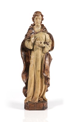 Lot 823 - Glazed Ceramic Figure of the Sacred Heart of Jesus, Terraco Draak