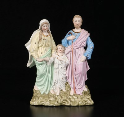 Lot 29 - Polychrome Biscuit Porcelain Group of the Holy Family, Germany