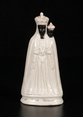 Lot 34 - Polychrome and Gilt Porcelain Figure of Notre Dame de Walcourt