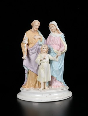 Lot 134 - 19e eeuws porseleinen groep van de Heilige Familie