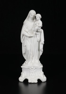 Lot 42 - Biscuit Porcelain Figure of the Madonna and Child by Mauger & Letu