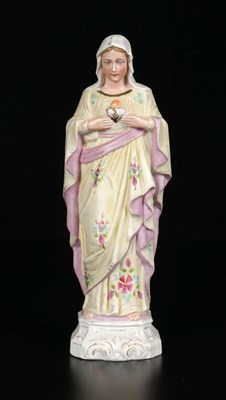 Lot 44 - Porcelain Figure of the Immaculate Heart of Mary, Vieux Bruxelles