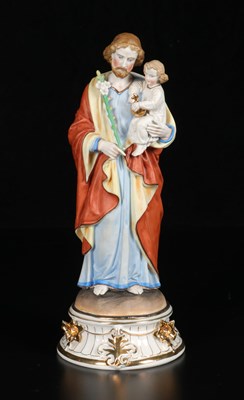 Lot 46 - Porcelain Figure of Saint Joseph with the Christ Child, Vieux Paris