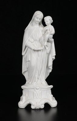 Lot 47 - Biscuit Porcelain Figure of the Madonna and Child, by Mauger & Letu