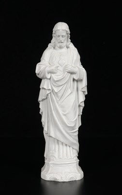 Lot 53 - Biscuit Porcelain Figure of the Sacred Heart of Jesus, Vieux Andenne