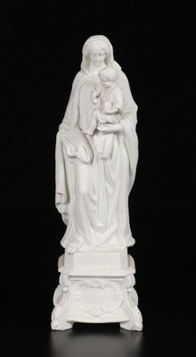 Lot 127 - Biscuitporseleinen beeld van de Madonna met Kind, Vieux Paris.