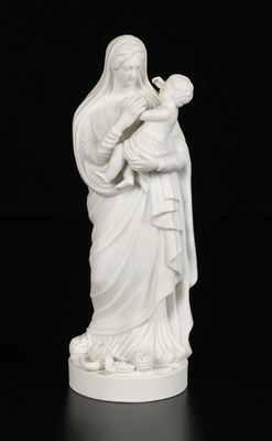 Lot 62 - Biscuit Porcelain Figure of the Madonna and Child, Vieux Paris
