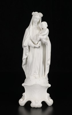 Lot 69 - Bisque Porcelain Figure of the Madonna and Child, by Mauger & Letu (1854-1893)