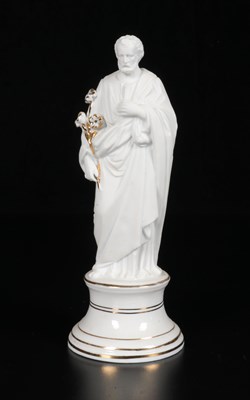 Lot 71 - Porcelain Figure of Saint Joseph with Lilies, Vieux Paris