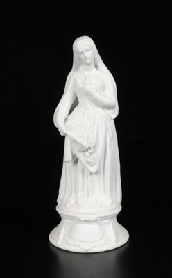 Lot 72 - Bisque Porcelain Figure of Young Female Saint, by Mauger & Letu (1854-1893)