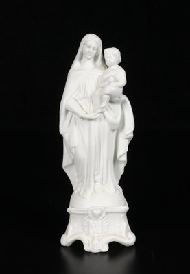 Lot 73 - Bisque Porcelain Figure of the Madonna and Child, Mauger & Sons