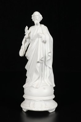Lot 75 - Bisque Porcelain Figure of Saint Joseph with Lilies, Vieux Paris