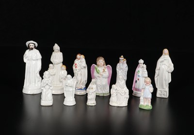 Lot 86 - Twelve Small Porcelain Religious Figures of Saints and Angels