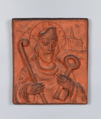 Lot 142 - Terracotta Tile Depicting Saint Servatius