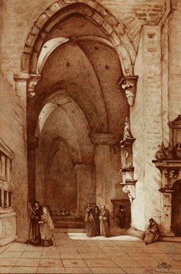Lot 146 - Large Porcelain Tile of the Cathedral of Trier, by Henri Breetvelt