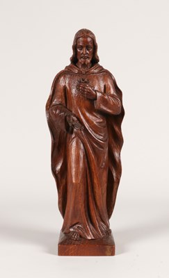 Lot 821 - Carved Oak Figure of the Sacred Heart of Jesus, by Atelier Van Bokhoven en Jonkers