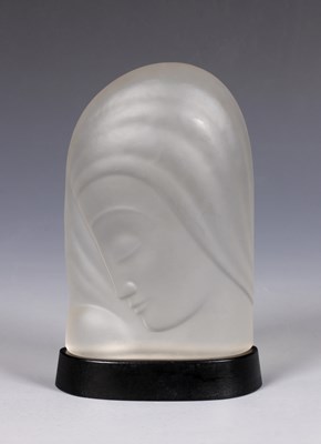 Lot 34 - Frosted Glass Sculpture of a Woman’s Head, by Jules Vermeire (1885–1977)