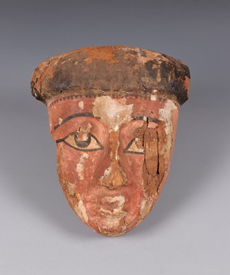 Lot 7 - Egyptian Wood Polychrome Mummy Mask