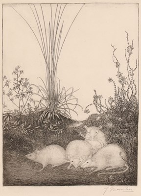 Lot 164 - Jan Mankes (1889-1920) - 4 Muizen 1916 (ets)
