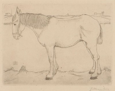 Lot 175 - Jan Mankes (1889-1920) - Staand Paard 1917 (Ets)