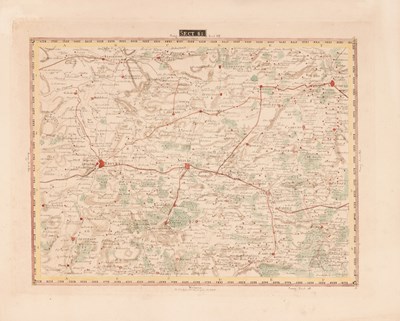 Lot 187 - Cartografie - Geographisches Institut Weimar – Topografische kaart van Thüringen (kopergravure)