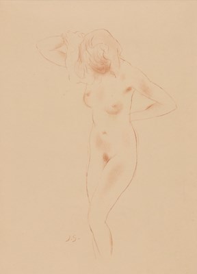 Lot 219 - Jan Sluyters (1881-1957) - Staande naakte vrouw (Potlood)
