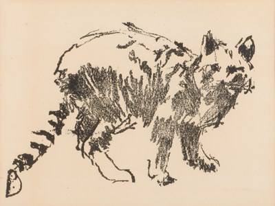 Lot 404 - Robbert de BAKKER (geb. 1942) - Litho van een Poes