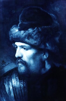 Lot 66 - Tegel met portret naar Rembrandt, Henri Breetvelt, Société Céramique