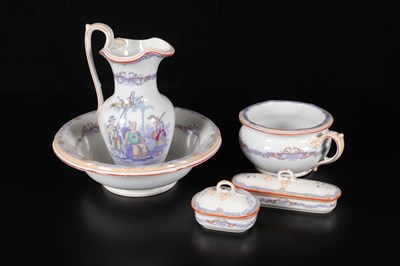 Lot 150 - Vijfdelig lampetstel, decor ‘Mandarin’, Petrus Regout