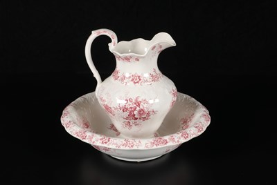 Lot 67 - Tweedelig lampetstel, decor ‘Willy’, Société Céramique