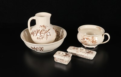 Lot 78 - Vijfdelig lampetstel, decor ‘Plata 2’, Petrus Regout