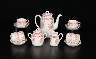 Lot 88 - 15-delig servies, decor 'Flower', Petrus Regout